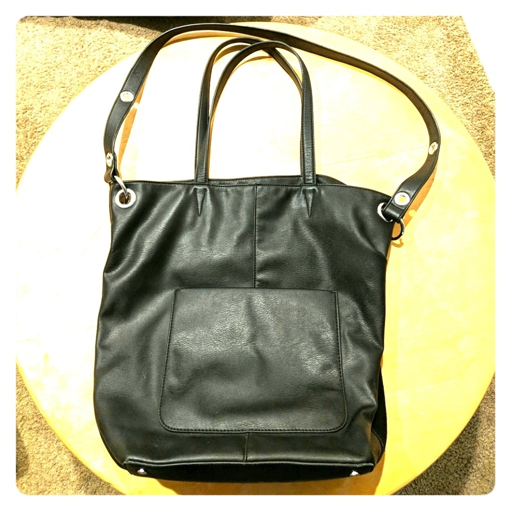Vera Wang Simply Vera Leather and Suede Tote